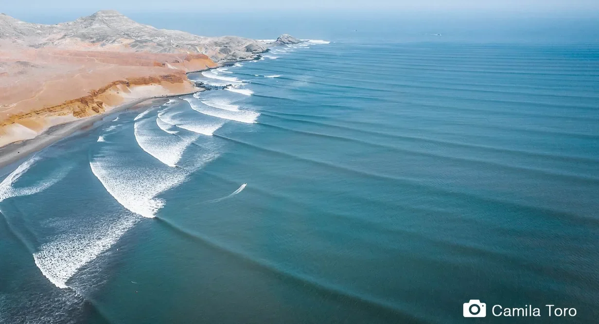 Sunset over the swell lines at Chicama