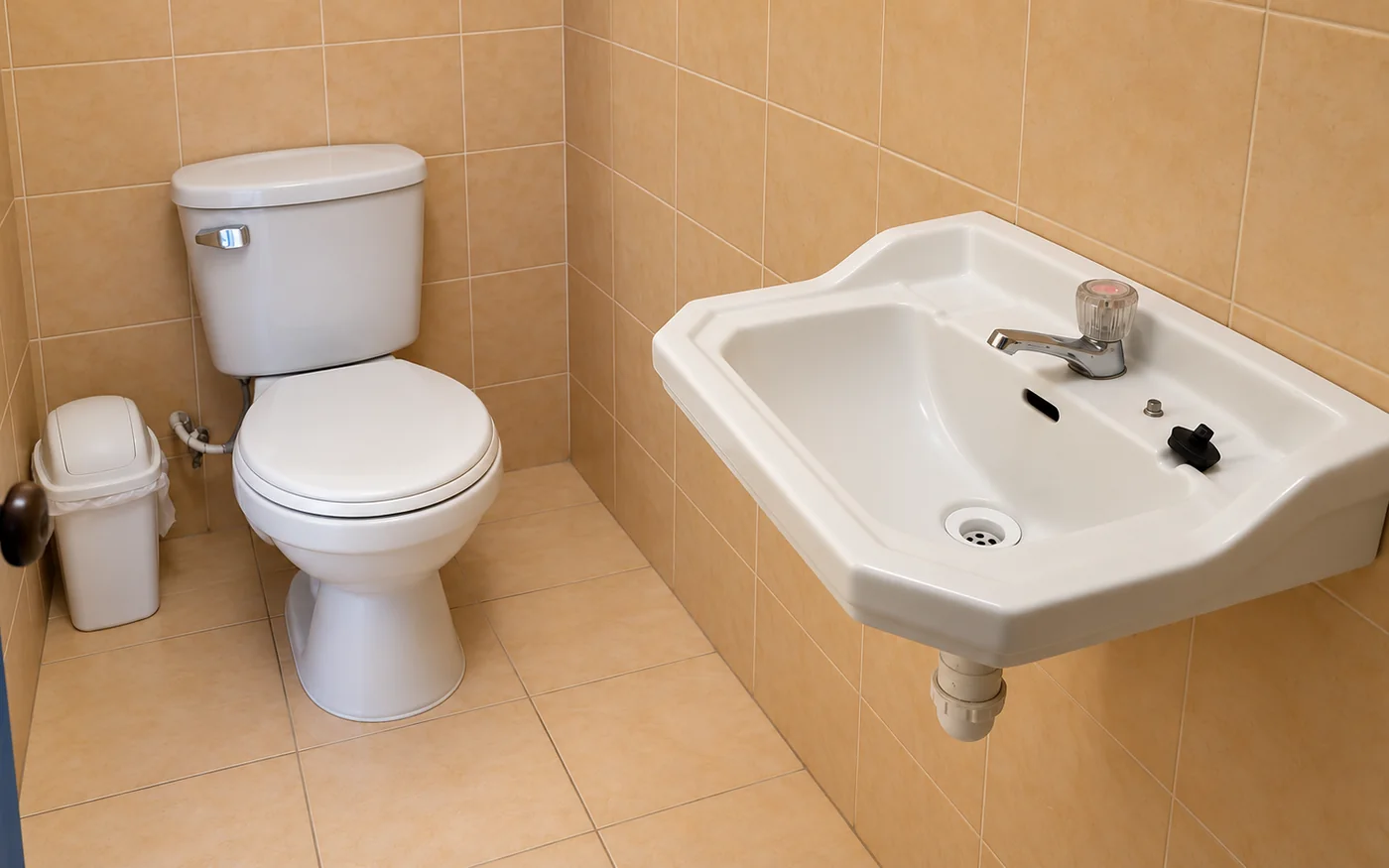 Private bathroom of a room in the historic house