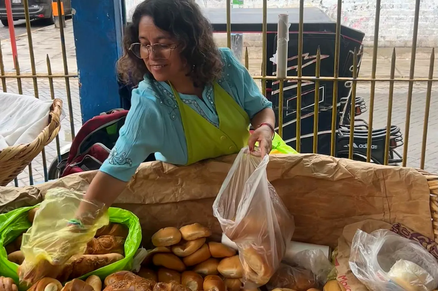 Bread stall in the town market, in the centre of Pacasmayo